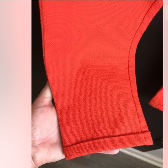 SESSUN Madewell Woven Skinny Pants Orange Cotton Ankle Crop Mid Rise Vibrant - Picture 6 of 12